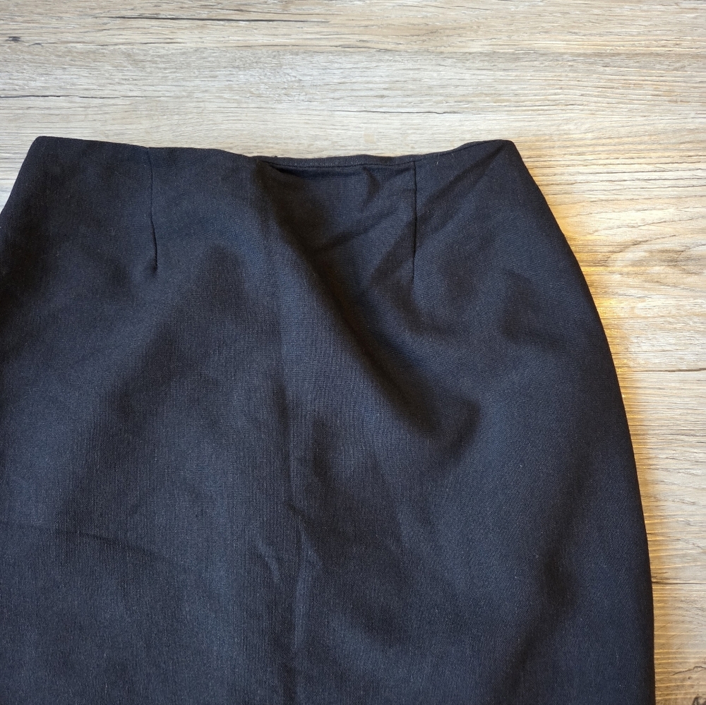 Vintage Johnny Dexter Black Fringe Skirt 90s 80s Y2k Size 8 - Picture 5 of 11